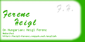 ferenc heigl business card